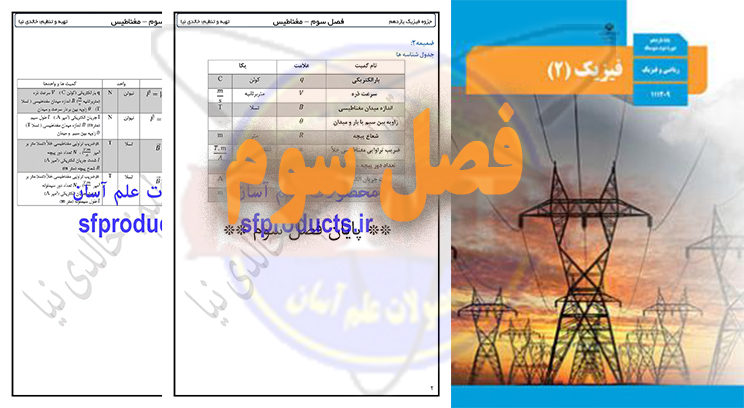 فیزیک یازدهم ریاضی-جدول روابط فصل 3